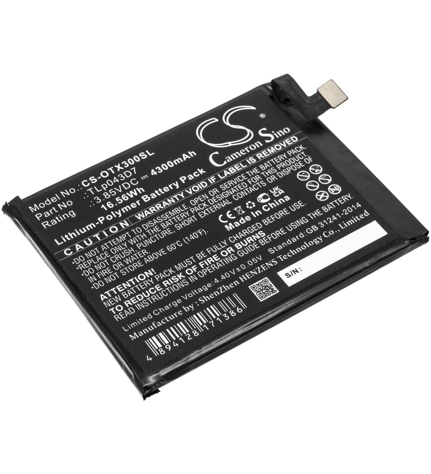 Buy 3.85V 4300mAh TLp048A1 TLp048A7 TLp043D7 Battery Replacement | Compatible with OT-5061K OT-5061A OT-5061U | Fast International Shipping - Buy Online on GoSupps.com