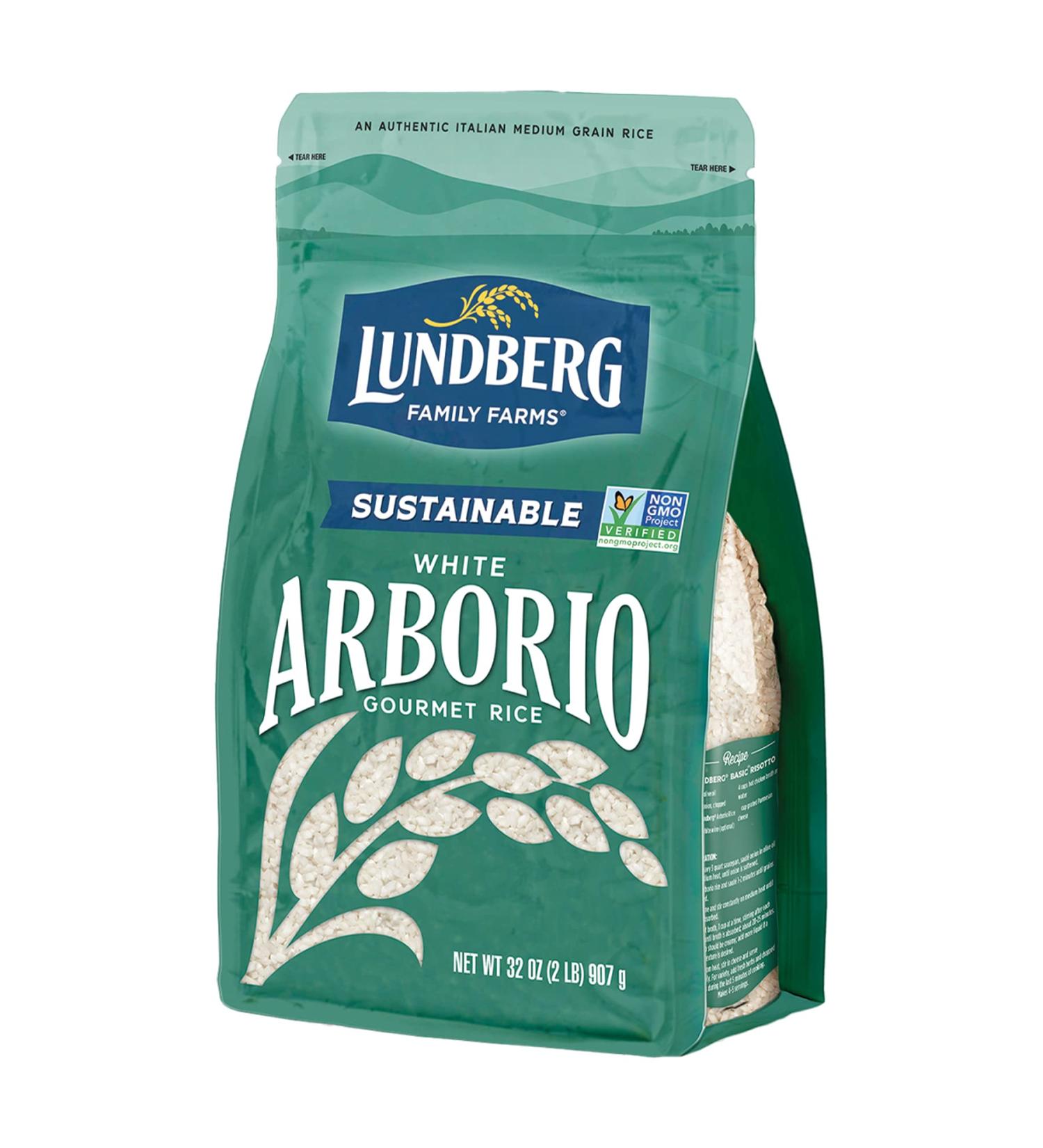 Lundberg Family Farms White Arborio Rice - Rich Flavor, Creamy Texture for Risotto, Rice Pudding & Soups - Pantry Staple, Sustainably Farmed, Gluten-Free, Non-GMO, Vegan, Kosher - 32 oz - Buy Online on GoSupps.com