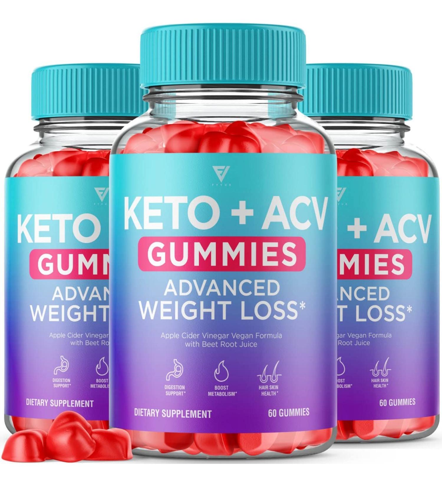 3 Pack Keto ACV Gummies for Advanced Weight Loss - Shark Tank Approved - 180 Gummies for Appetite Control - Oprah Winfrey Belly Diet - Men & Women Friendly - Buy Online on GoSupps.com