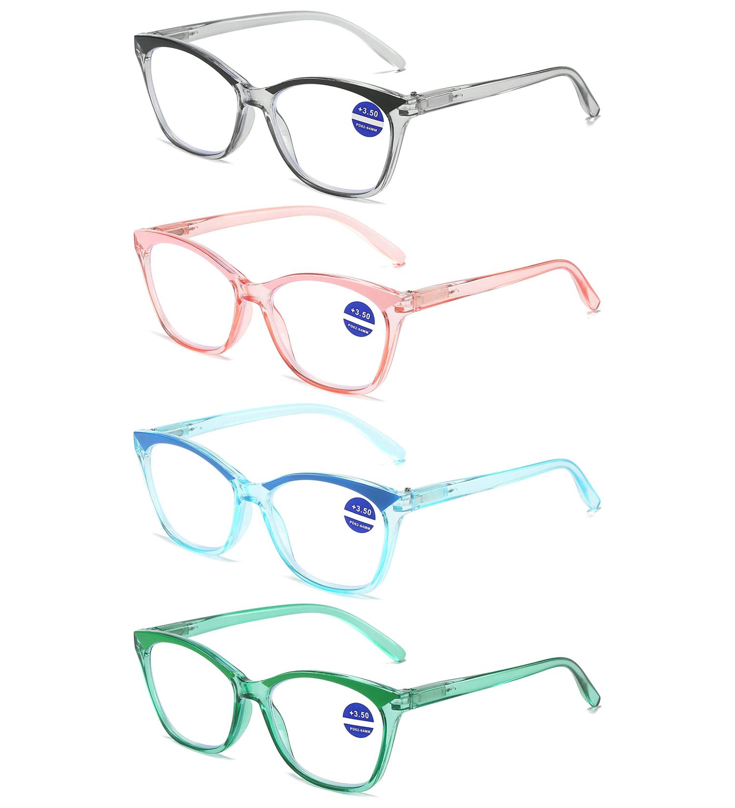 Shop Lanomi Classic Blue Light Filter Reading Glasses - UV400 Protection 4-Pack Cats Sight Rectangle 4.0 Diopters Anti-Blue Light Visual Aid - Buy Online on GoSupps.com