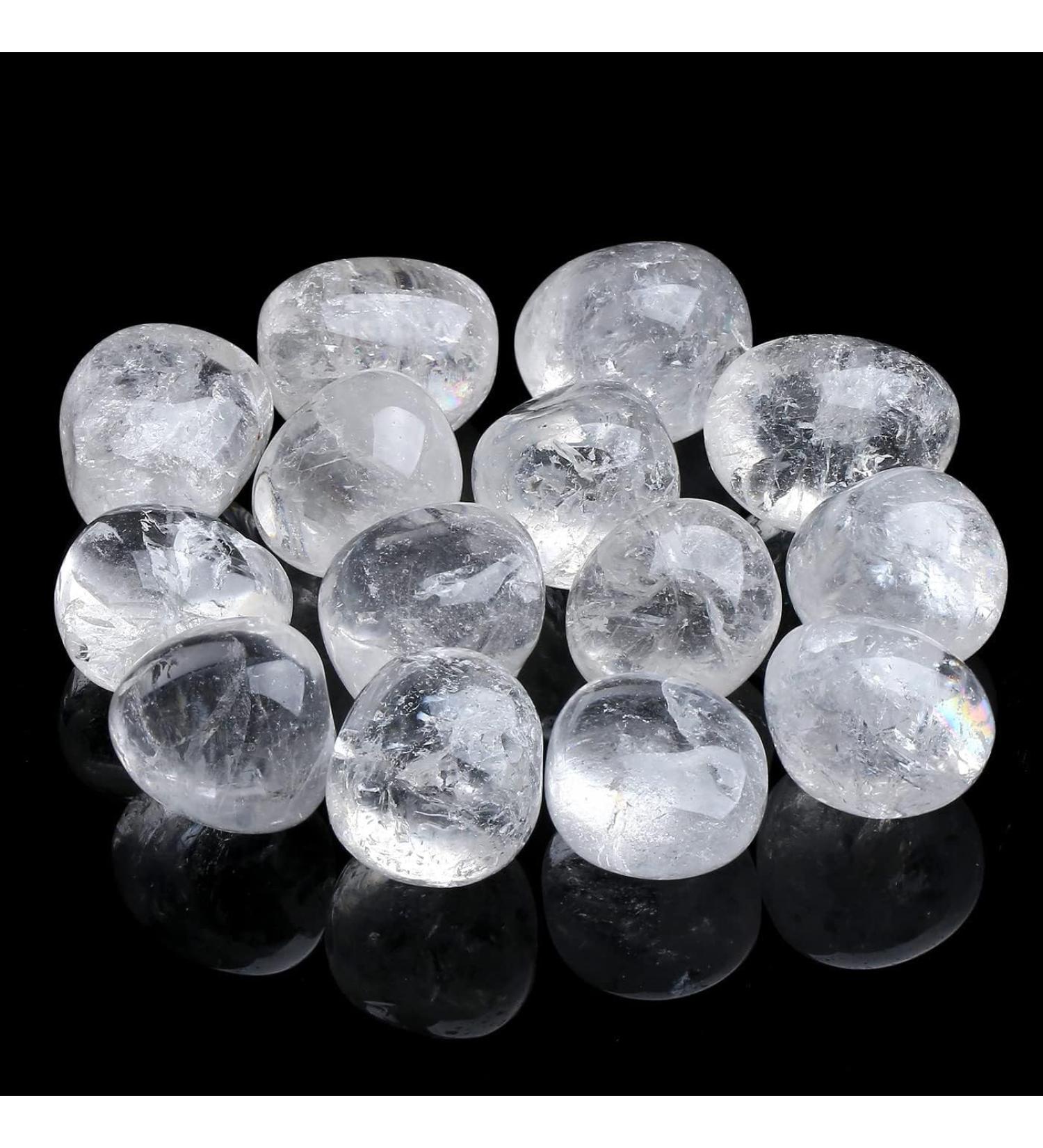 Clear Quartz Crystal Stones 100g - Natural Polished Tumbled Gemstones for Vase Filler & Reiki Energy - Buy Online on GoSupps.com