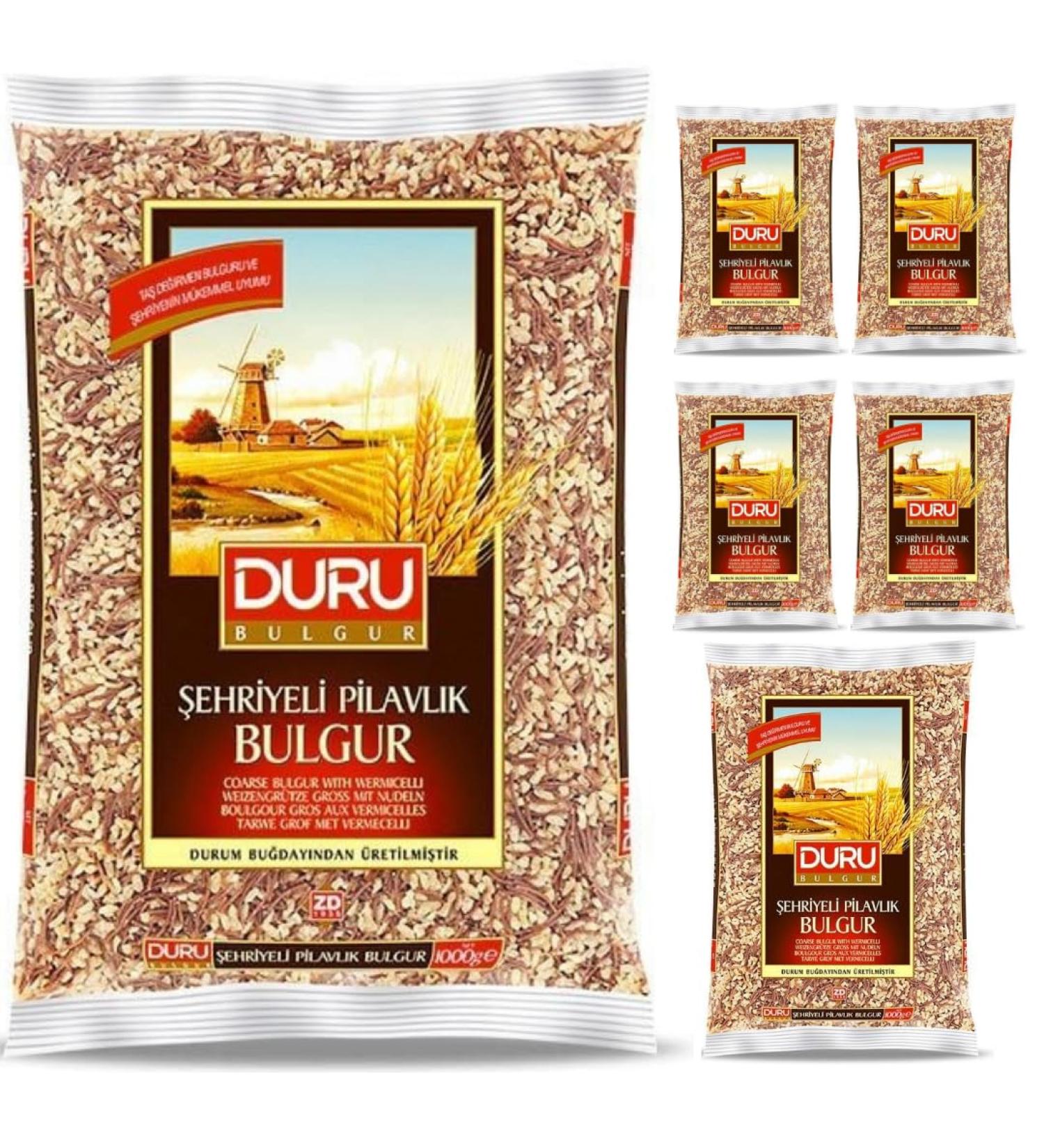 Duru Bulgur for Pilaf with Vermicelli - 1000g x 6 Pack | Premium International Shipping - Buy Online on GoSupps.com