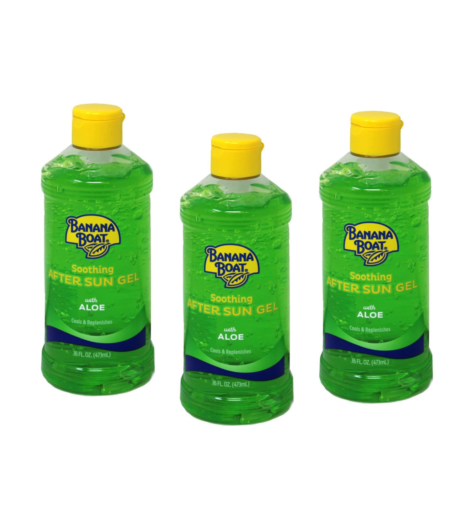 Banana Boat Aloe Aftersun Gel Soothes Dry Sunburned Skin: Size 16 Oz (Pack of 3)