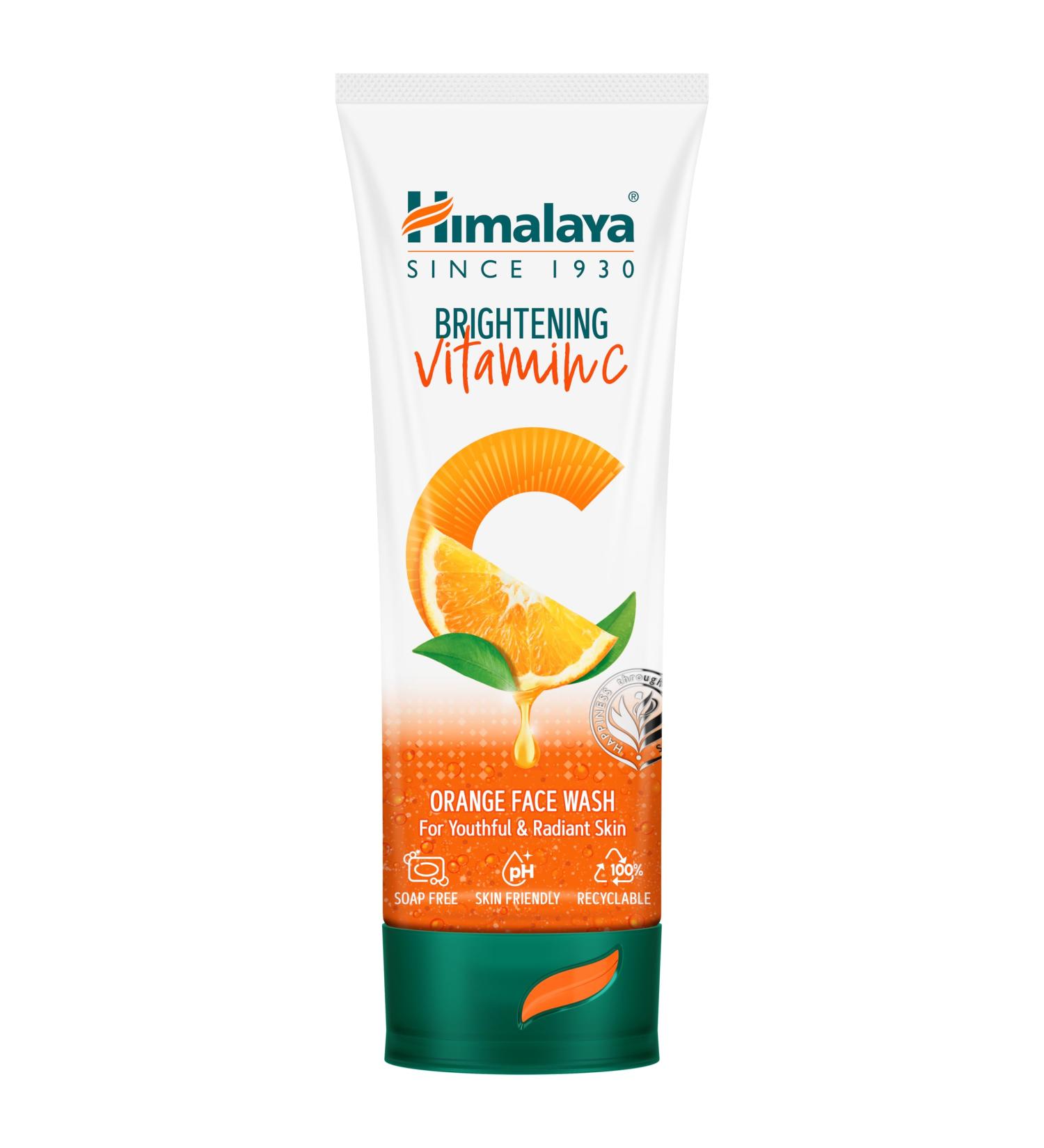 Himalayan Wellness Himalaya Brightening Vitamin C Orange Face Wash Brightening Facial Cleanser Remove Dull Skin100ml - Buy Online on GoSupps.com