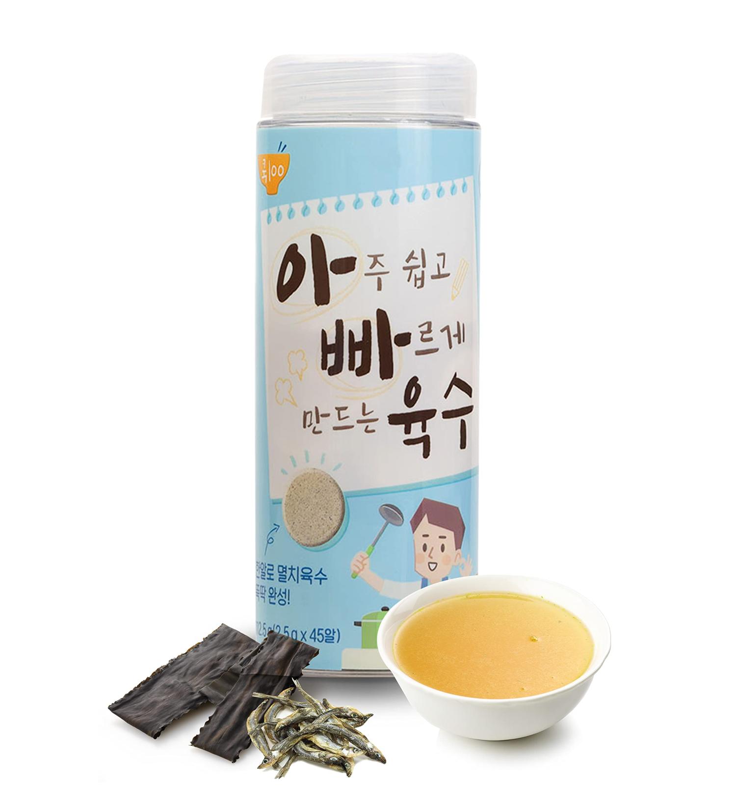 COOK100 Korean Anchovy Soup Stock Tablets 112.5g - 45 x 2.5g All-in-One Savory Broth, Made in Korea - Buy Online on GoSupps.com