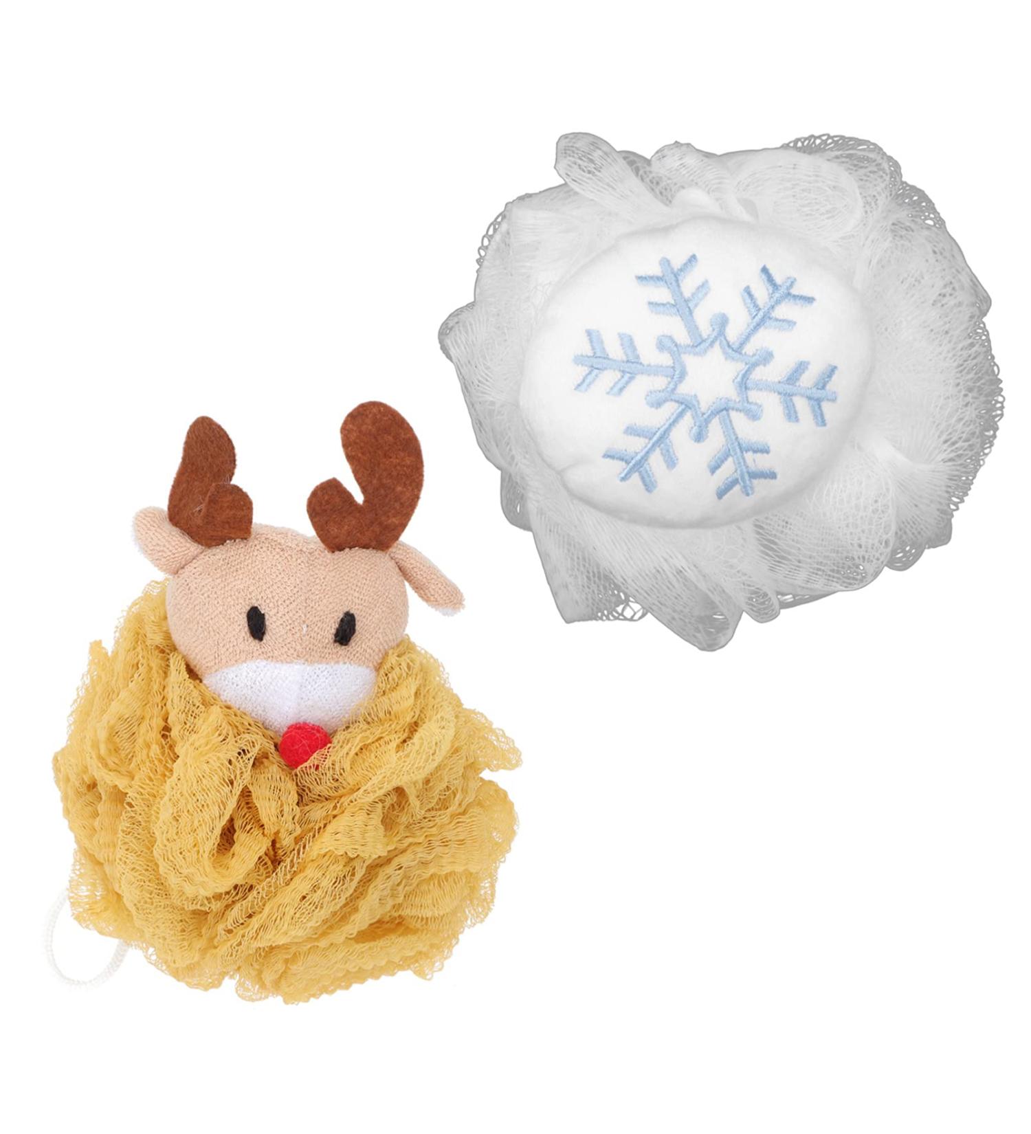 Buy FOMIYES 2pcs Exfoliating Bath Ball & Shower Sponge - Soft Mesh Loofah for Kids Snowflake Design Perfect for Back Scrubbing - International Shipping Available - Buy Online on GoSupps.com