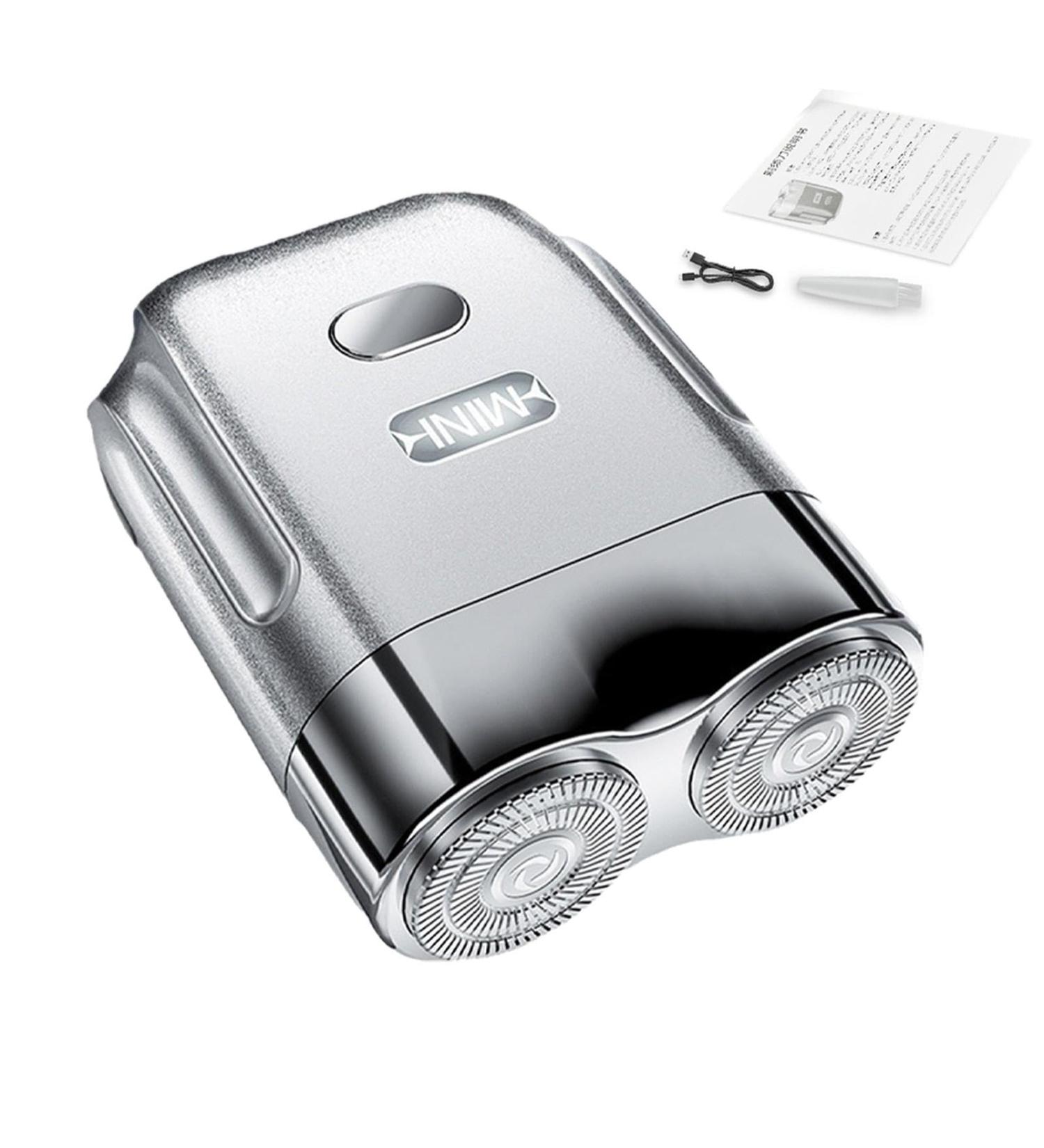 Huyath Small Beard Trimmer | Waterproof Men Electric Shaver - USB Rechargeable Quiet Automatic Beard Grooming Trimmer for Camping Business Trip Journey Silver - Buy Online on GoSupps.com
