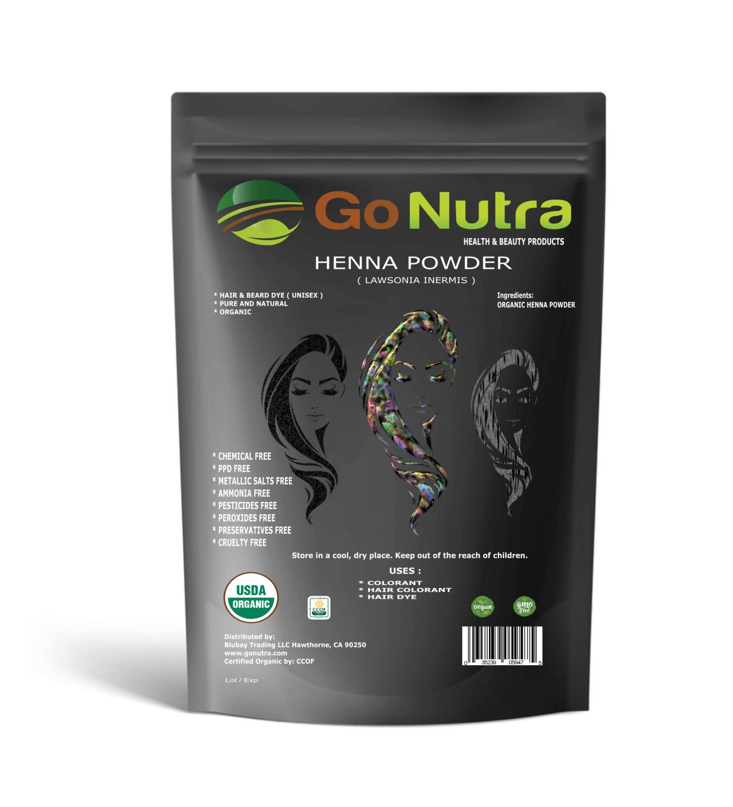 Organic Henna Powder for Hair - Natural Red Hair Dye (8oz) | Henna for Hair & Beard Color - Buy Online on GoSupps.com