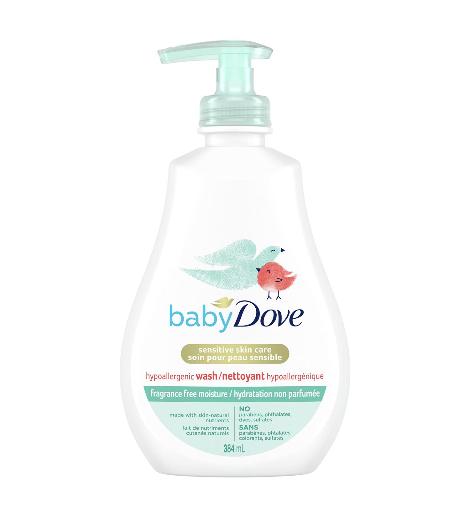 Baby Dove Baby Wash gently cleanses baby's skin Fragrance Free Moisture Hypoallergenic 384 ml - Buy Online on GoSupps.com