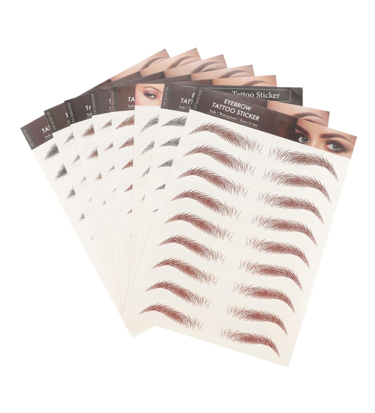 Mipcase 8pcs Imitation Eco Eyebrow Sticker Stickers 6d Hair-like Eyebrows Water Transfer Eyebrow Sticker 3d - Buy Online on GoSupps.com
