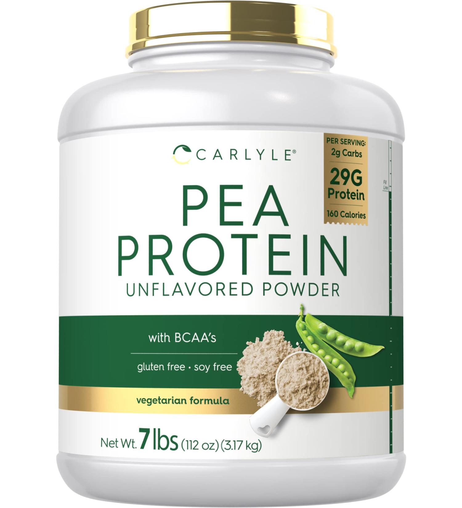 Carlyle Pea Protein Powder 7lb - Unflavored | 29G Protein | Non-GMO, Gluten and Soy-Free | Vegetarian-Friendly - Buy Online on GoSupps.com