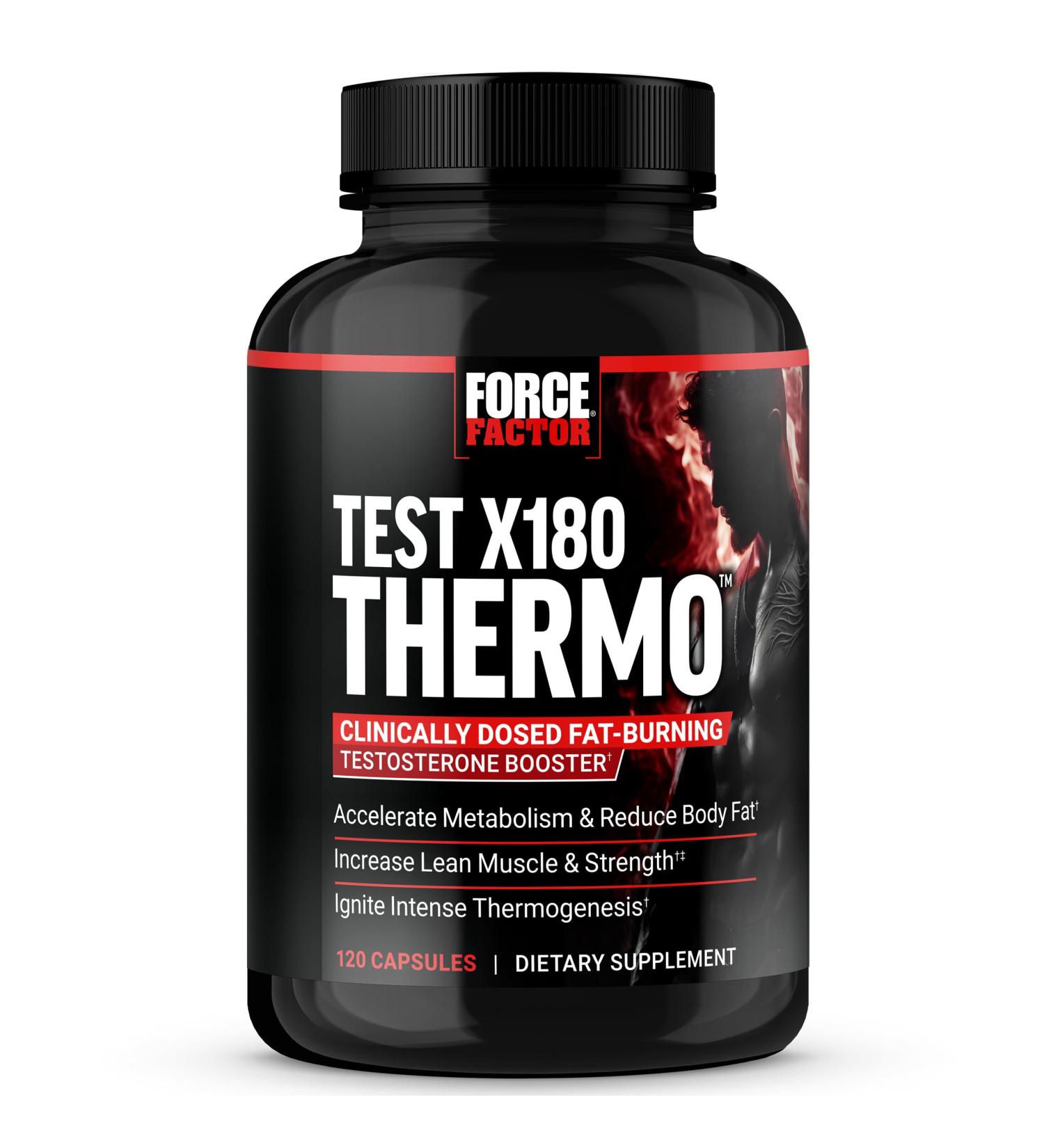 Test X180 Thermo Testosterone Supplement & Fat Burner for Men - Boost Metabolism Build Lean Muscle Reduce Body Fat - 120 Capsules - Buy Online on GoSupps.com