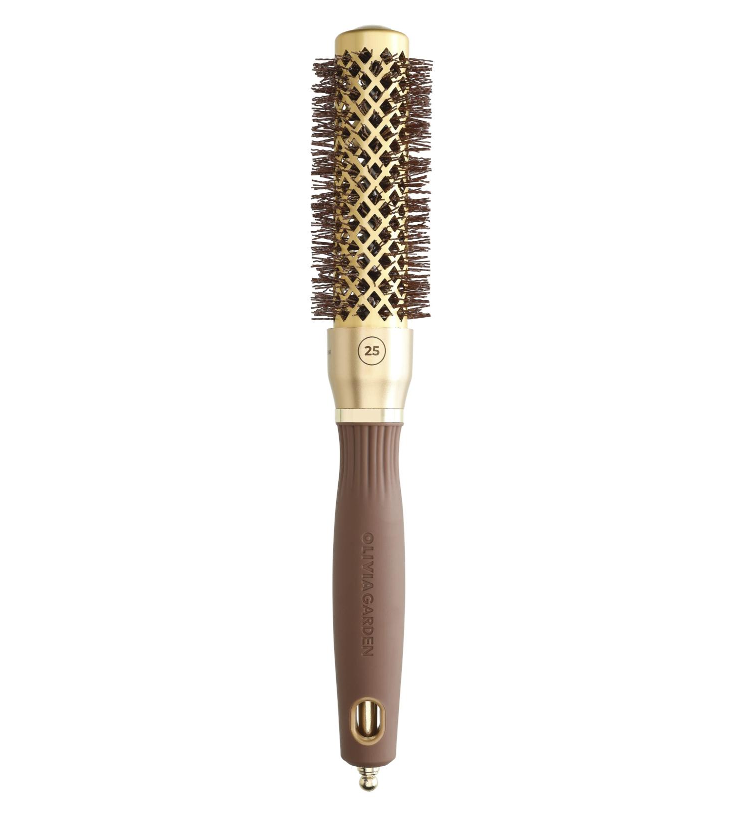 Olivia Garden Expert Blowout Shine Hairbrush - 25mm Gold & Brown | International Shipping Available - Buy Online on GoSupps.com