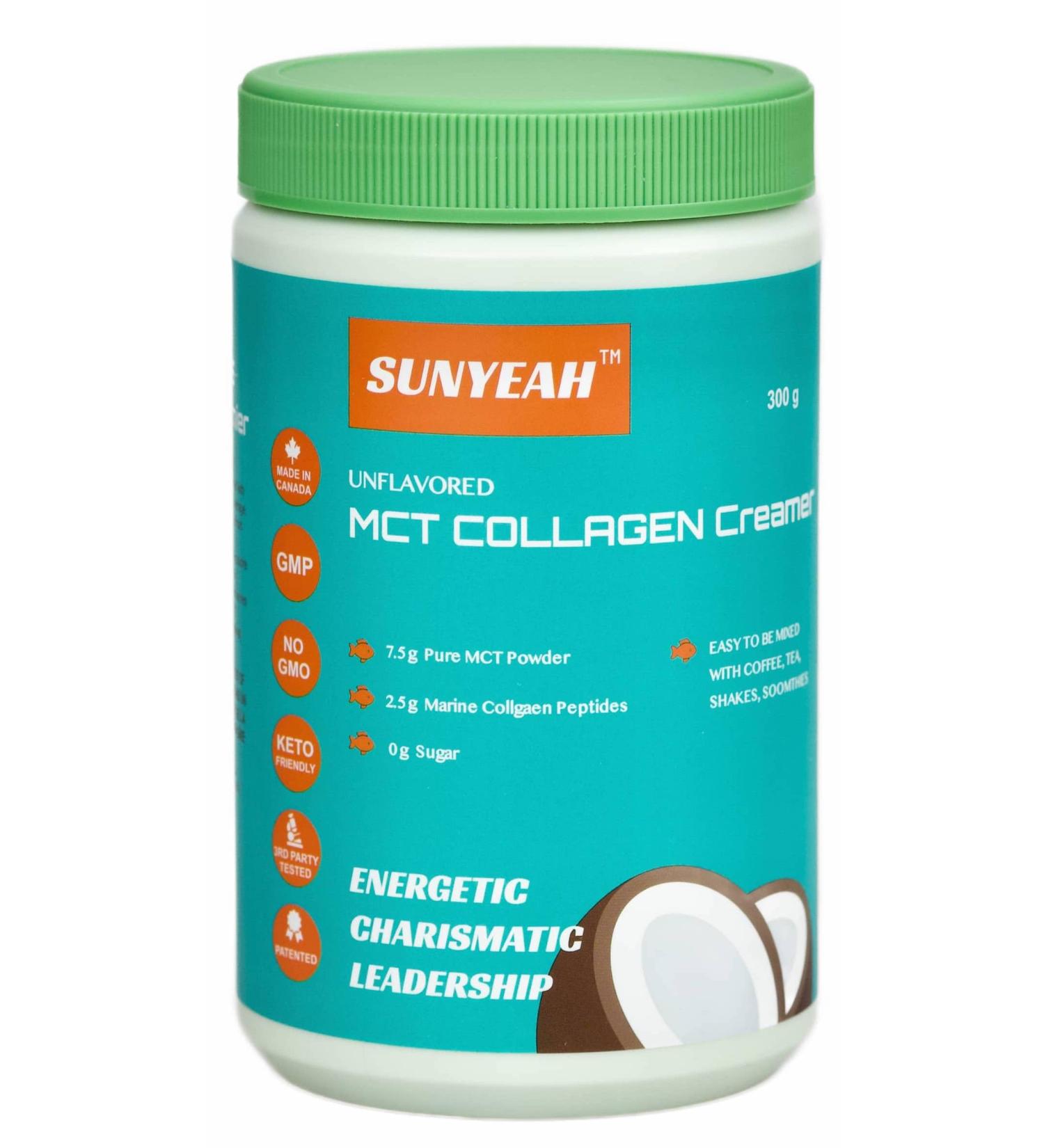 SUNYEAH MCT Collagen Coffee Creamer Powder Keto Collagen Creamer 30 Servings Sugar-Free 300 g Pure Coconut C8 C10 MCT Oil Powder mixed with Marine Collagen Peptides Unflavored 300 g (Pack of 1) - Buy Online on GoSupps.com