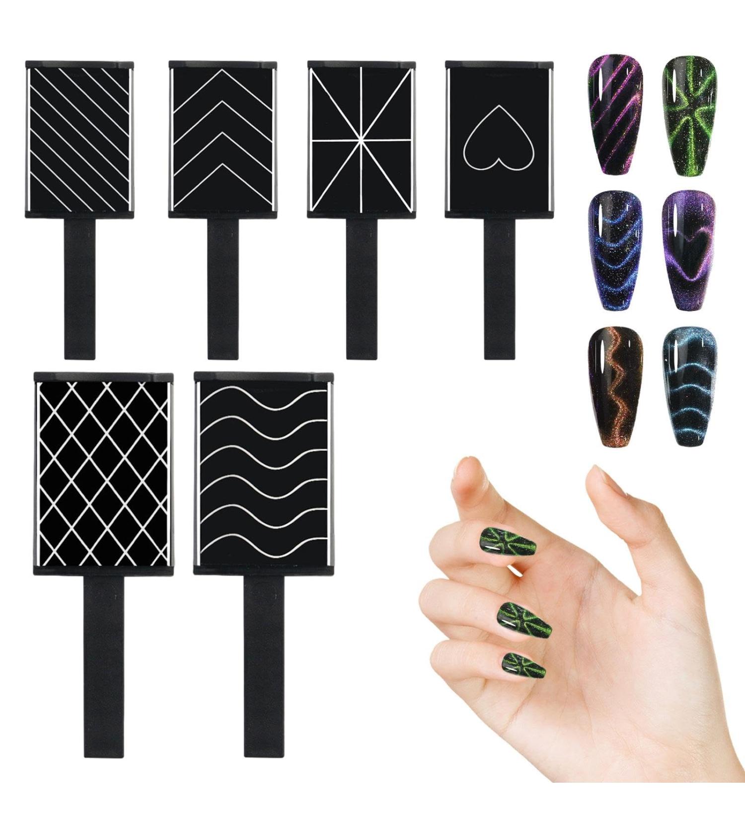 Generic Nail Magnet Set - Manicure Nail Tool Set | Portable Cat Eye Gel Nail Polish Magnet Wand for Beginners Girls Women Manicurists - Buy Online on GoSupps.com