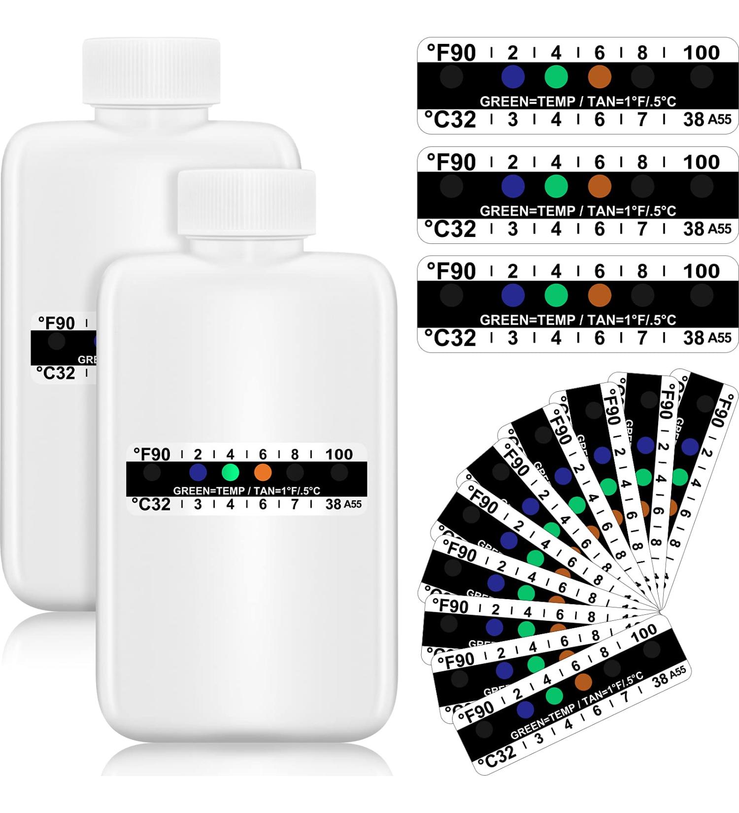 12-Piece Urine Test Kit with Empty Bottles, Temperature Test Strip, Portable Travel Bottle & Thermometer Strip - Classic Style - Buy Online on GoSupps.com