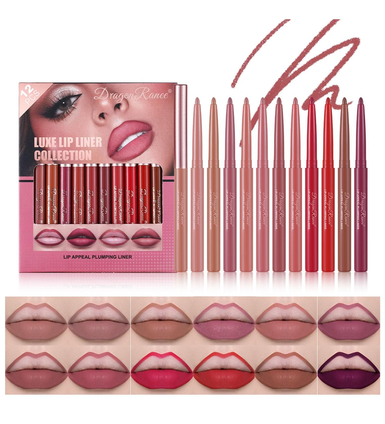 Lot de crayons l vres mats 12 couleurs hautement pigment s contour des l vres imperm able longue dur e naturel pour femme - Buy Online on GoSupps.com