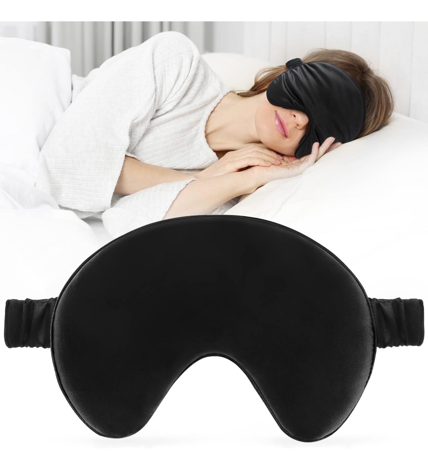 FRESHME Pure Mulberry Silk Sleep Mask Eye Cover - 100% Blackout Blindfold for Women and Men - Soft and Comfortable Eye Shade for Travel - Adjustable Band Included - Buy Online on GoSupps.com