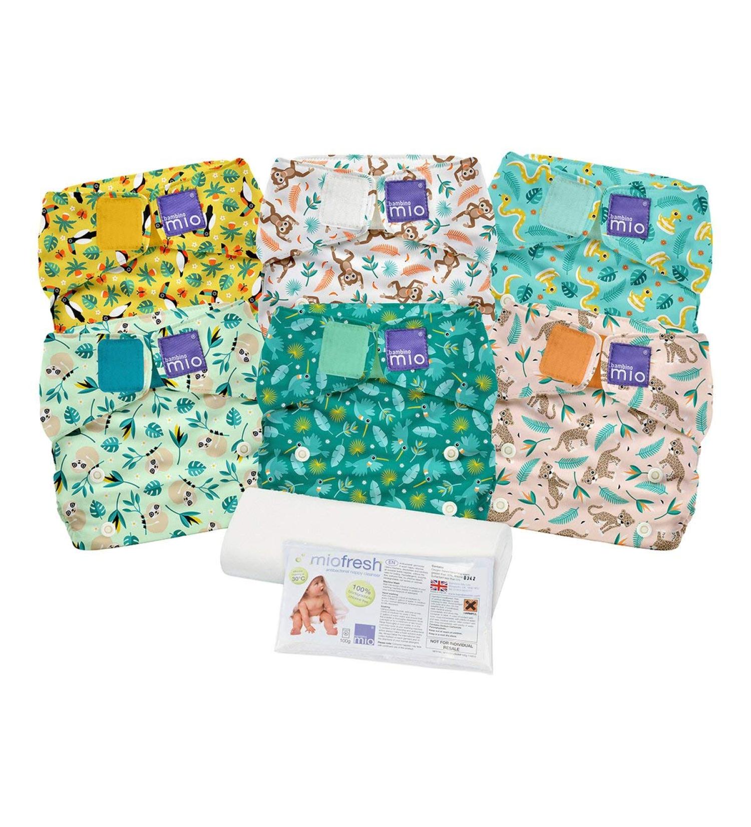Bambino Mio Miosolo Classic Reusable Nappies Set - Rainforest Mix 4 - Buy Online on GoSupps.com