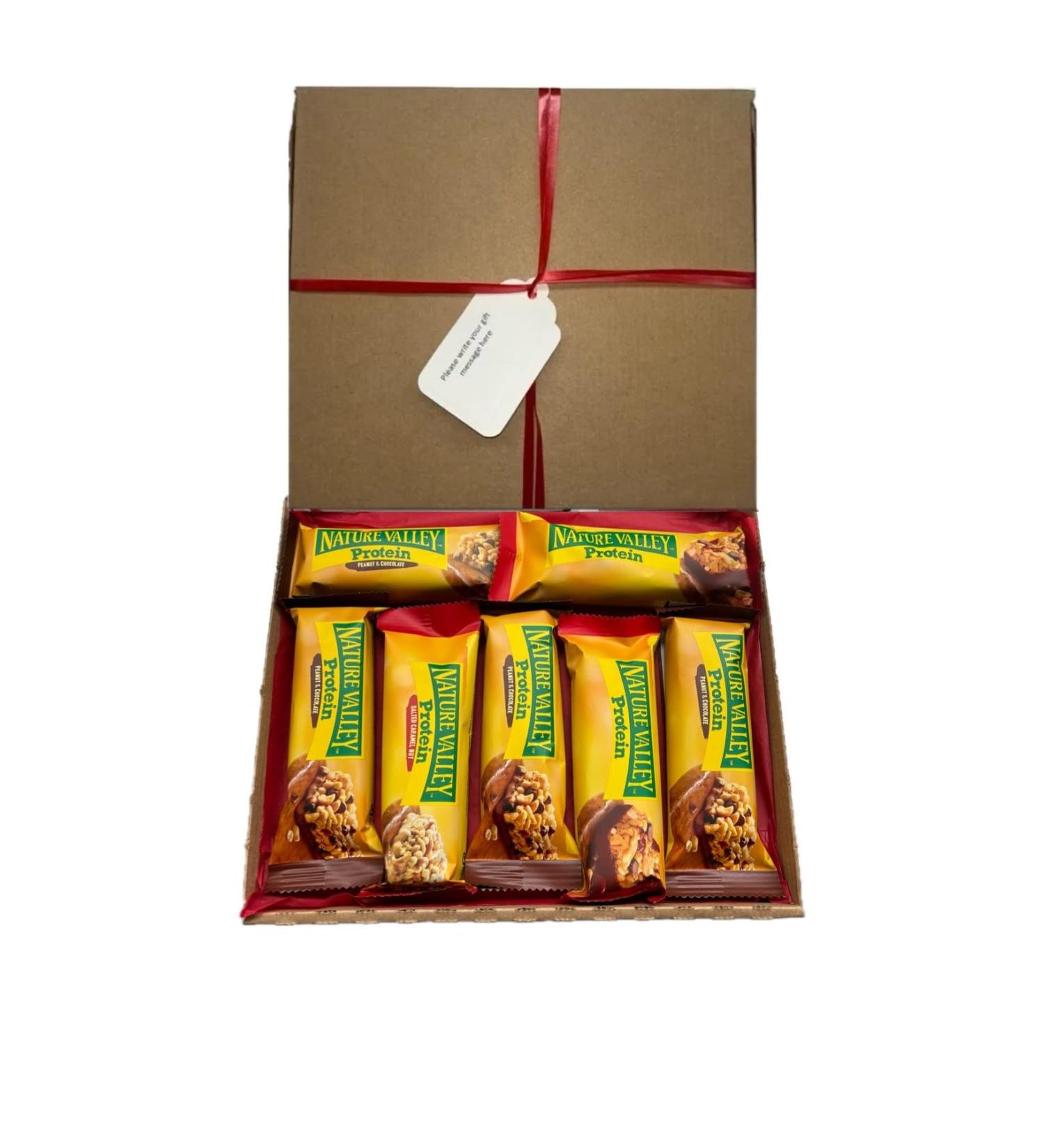 Personalised Natures Valley Variety Protein Bar Box Gift Hamper Present - Buy Online on GoSupps.com