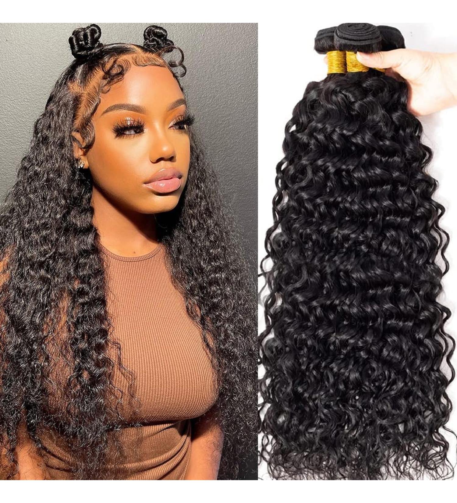 10A Brazilian Water Wave Bundle Set - 16 18 20 Inch Wet and Wavy Human Hair Extensions for Black Women - Buy Online on GoSupps.com