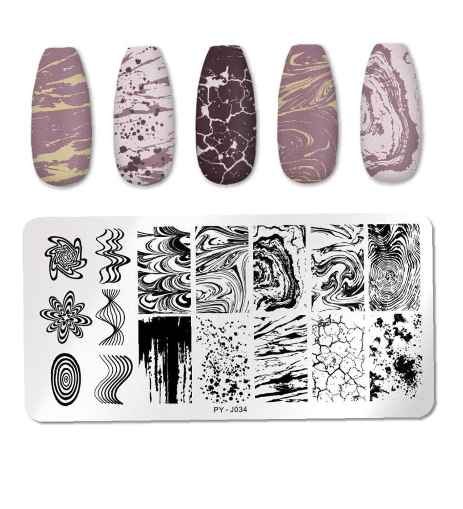 Nail Stamping Plates - Marble Pattern Stainless Steel Nail Art Stencil Tools for Perfect Designs - Buy Online on GoSupps.com