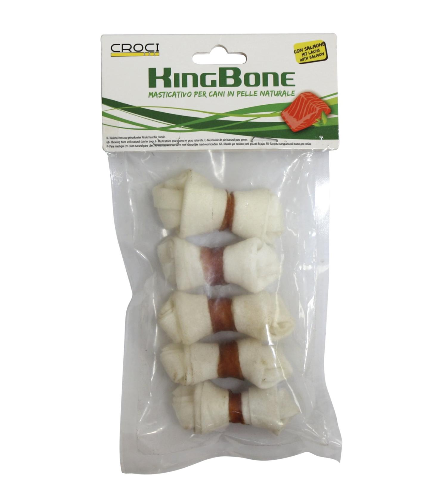 BBQ Croci - bone with salmon meat reward brazen for dogs made of natural cowhide dental stick for gear cleaning 6 cm - 5 pc salmon 1 piece (1 Pack)