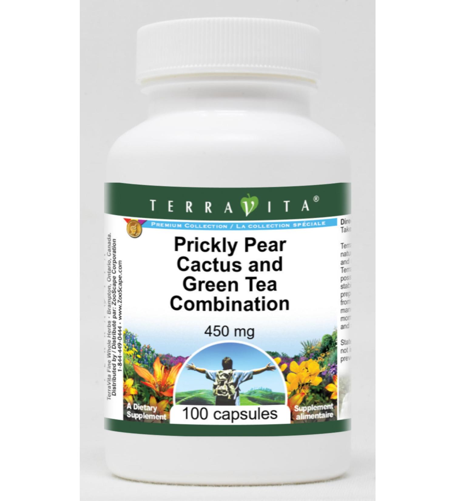 Prickly Pear Cactus and Green Tea Combination - 450 mg (100 Capsules ZIN: 513381) - Buy Online on GoSupps.com