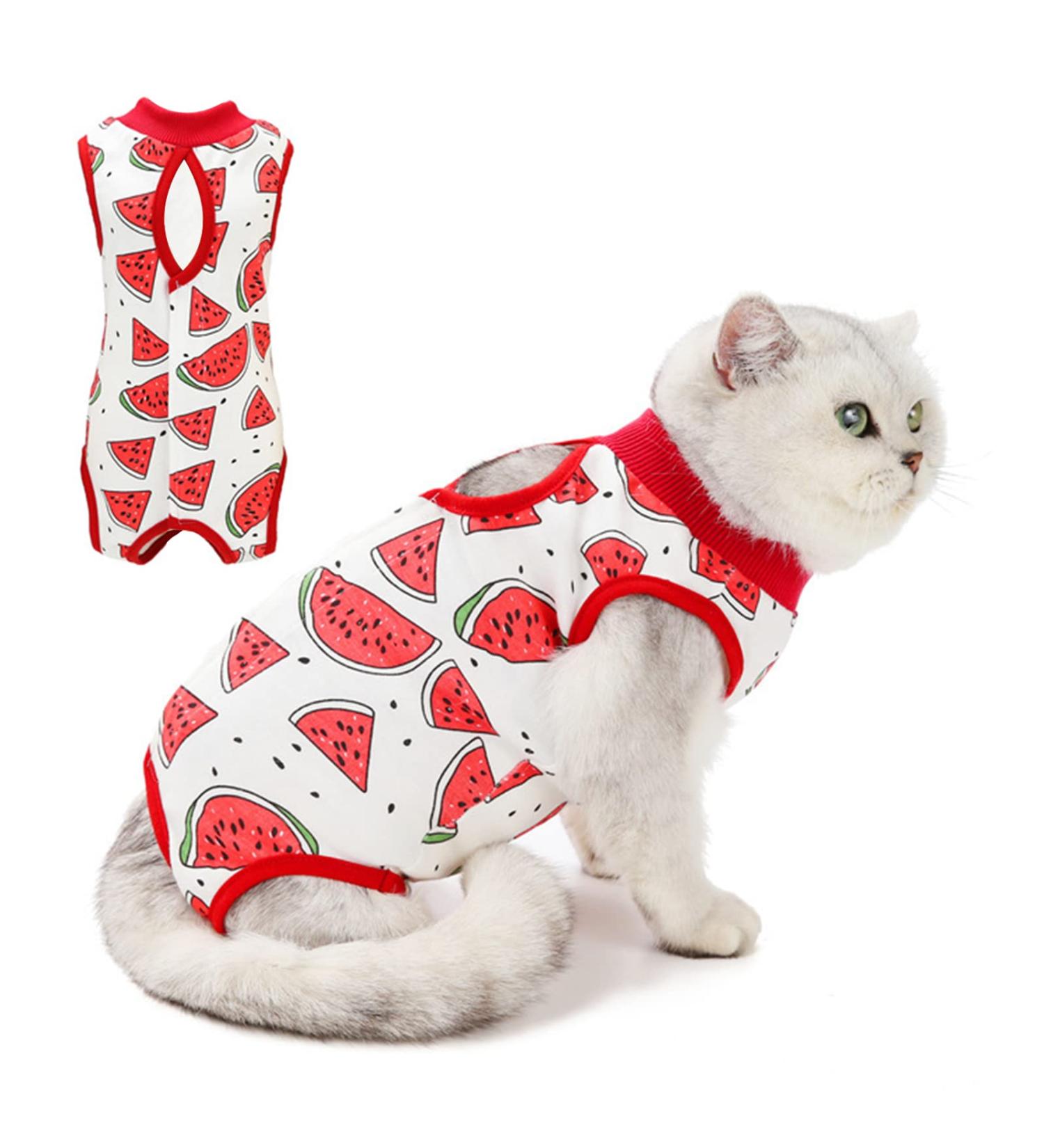 Buy Lxwsin Cat Recovery Suit - Breathable Cotton Anti-Licking Clothing for Cats | Pet Protection for Abdominal Wounds | Available in M & L - Buy Online on GoSupps.com