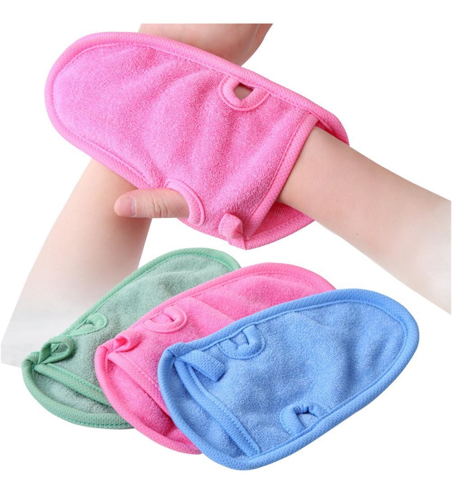 3PCS Adult Bathing Gloves - Shower Body Wash Massage Loofah Scrub Mitts - Buy Online on GoSupps.com