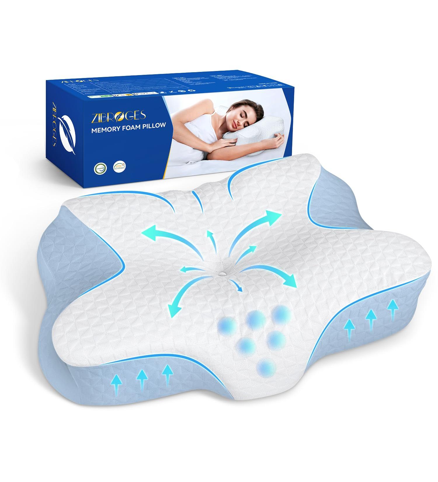 Zibroges Nude Memory Foam Pillow - Comfort for Side Back & Belly Sleepers Washable Cover 61x41x11.5cm - Shop Now for International Shipping! - Buy Online on GoSupps.com