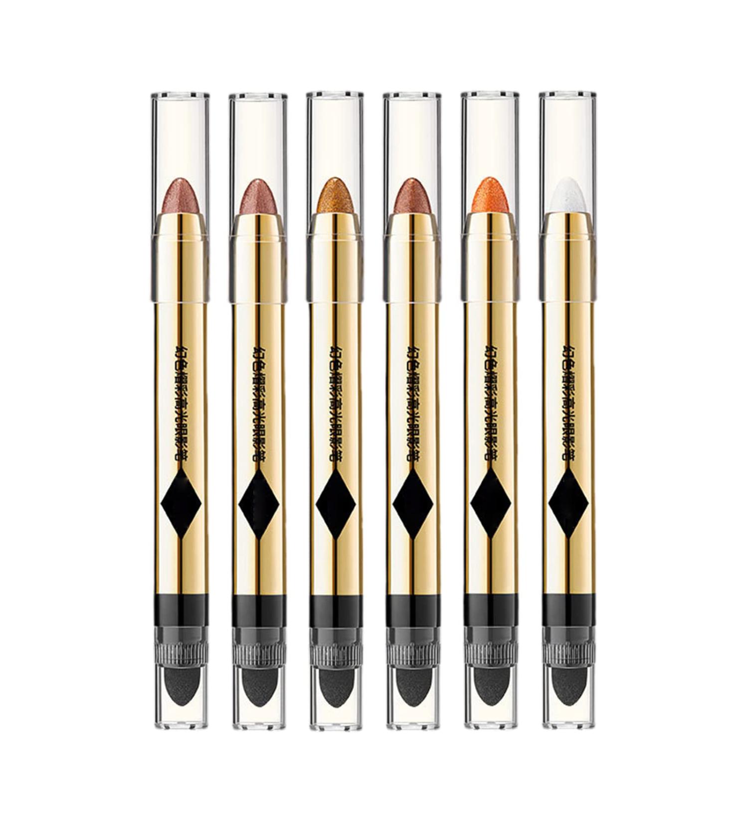 2/6Pack 2-in-1 Pearlescent Eyeshadow Makeup Pen Glitter Eye Makeup 2 in 1 Eyeshadow Stick (6Pcs) - Buy Online on GoSupps.com