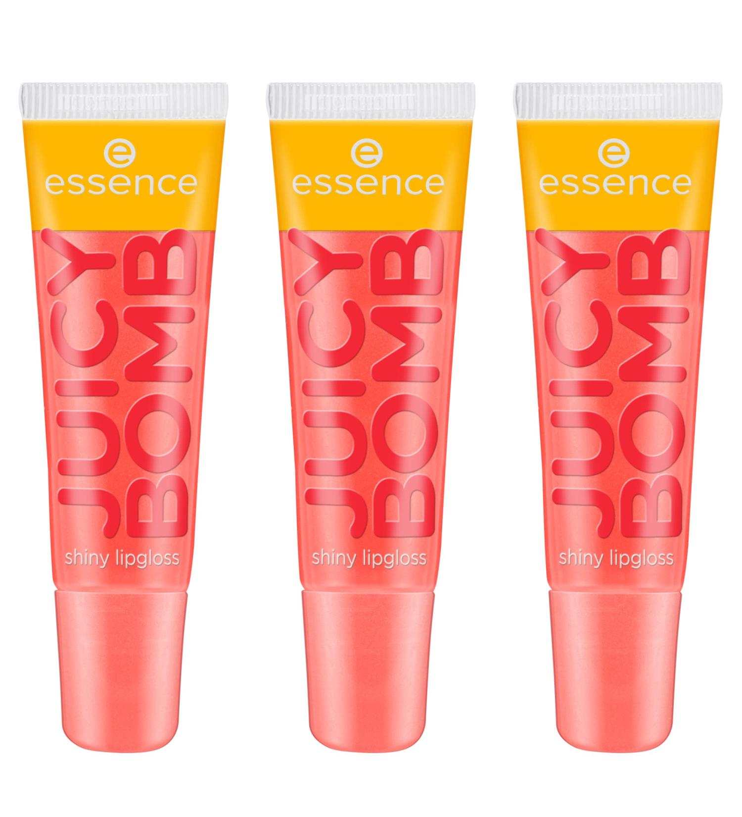 essence JUICY BOMB Shiny Lip Gloss No. 103 Proud Papaya Orange Shiny Shimmer Radiant Fresh Vegan Alcohol Free Pack of 3 x 10 ml 103 Proud Papaya 10 ml (Pack of 3) - Buy Online on GoSupps.com
