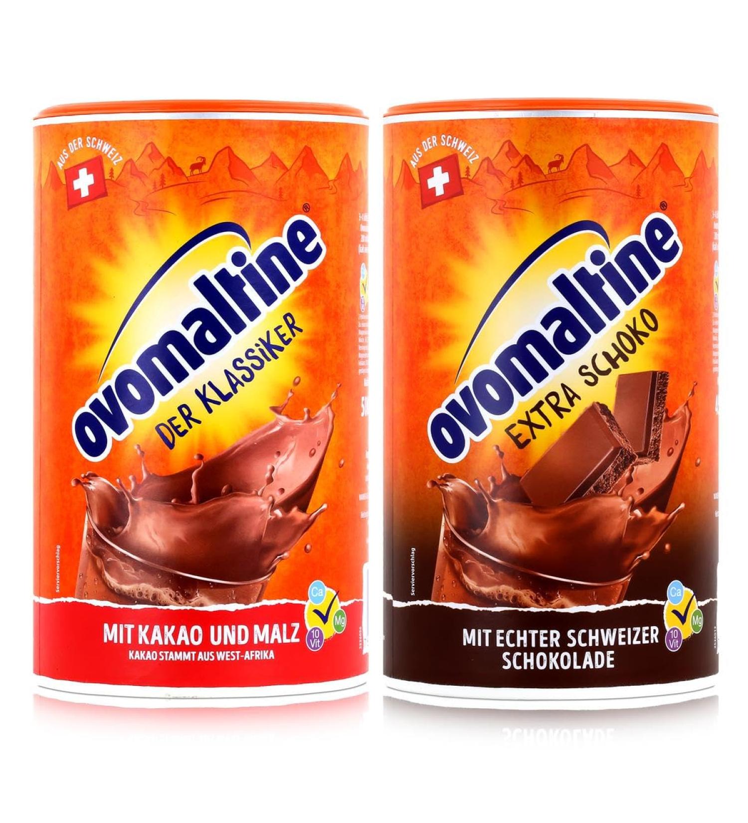 Ovomaltine Drink Powder 450g Chocolate Powder 500g Cassic Powder Pack of 2 - Buy Online on GoSupps.com