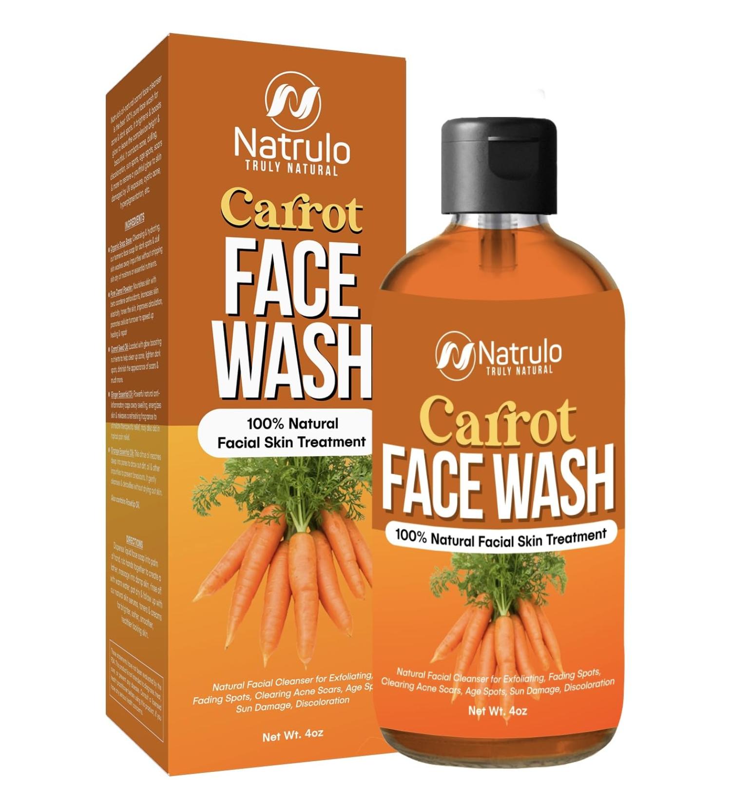 Carrot Face Wash - Natural Skin Brightening Soap for Acne Spots & Even Tone - Made in USA - Buy Online on GoSupps.com