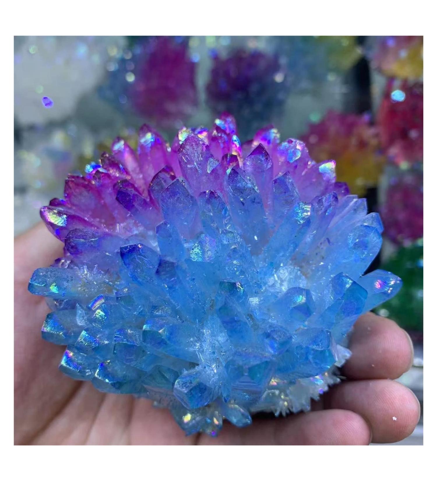 Natural Crystal Rough Crystal Cluster Beautiful Two-Color Crystal Cluster Quartz Cluster Rainbow Gem Gem Specimen Home Decoration (Size : 250-300g) - Buy Online on GoSupps.com