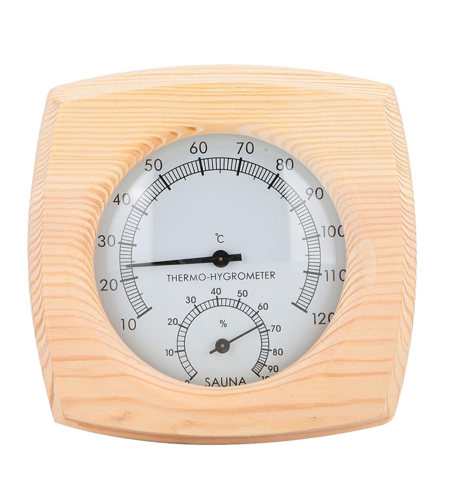 Buy Sauna Accessories: 5.19 Wood Digital Thermometer & Hygrometer - Perfect Humidity & Temperature Control - Buy Online on GoSupps.com
