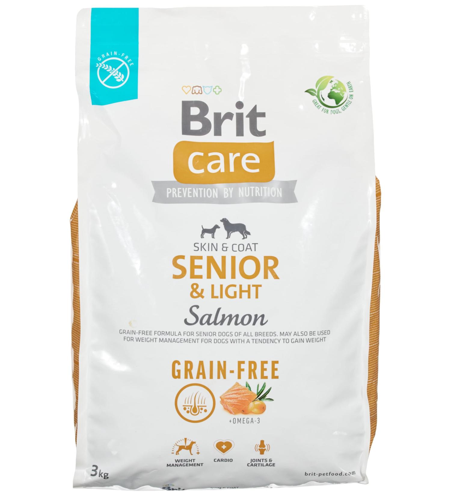 Brit Dry Food for Older Dogs All Breeds (7 Years and up) Grain-Free Dog Food with Light Salmon 3kg - Buy Online on GoSupps.com