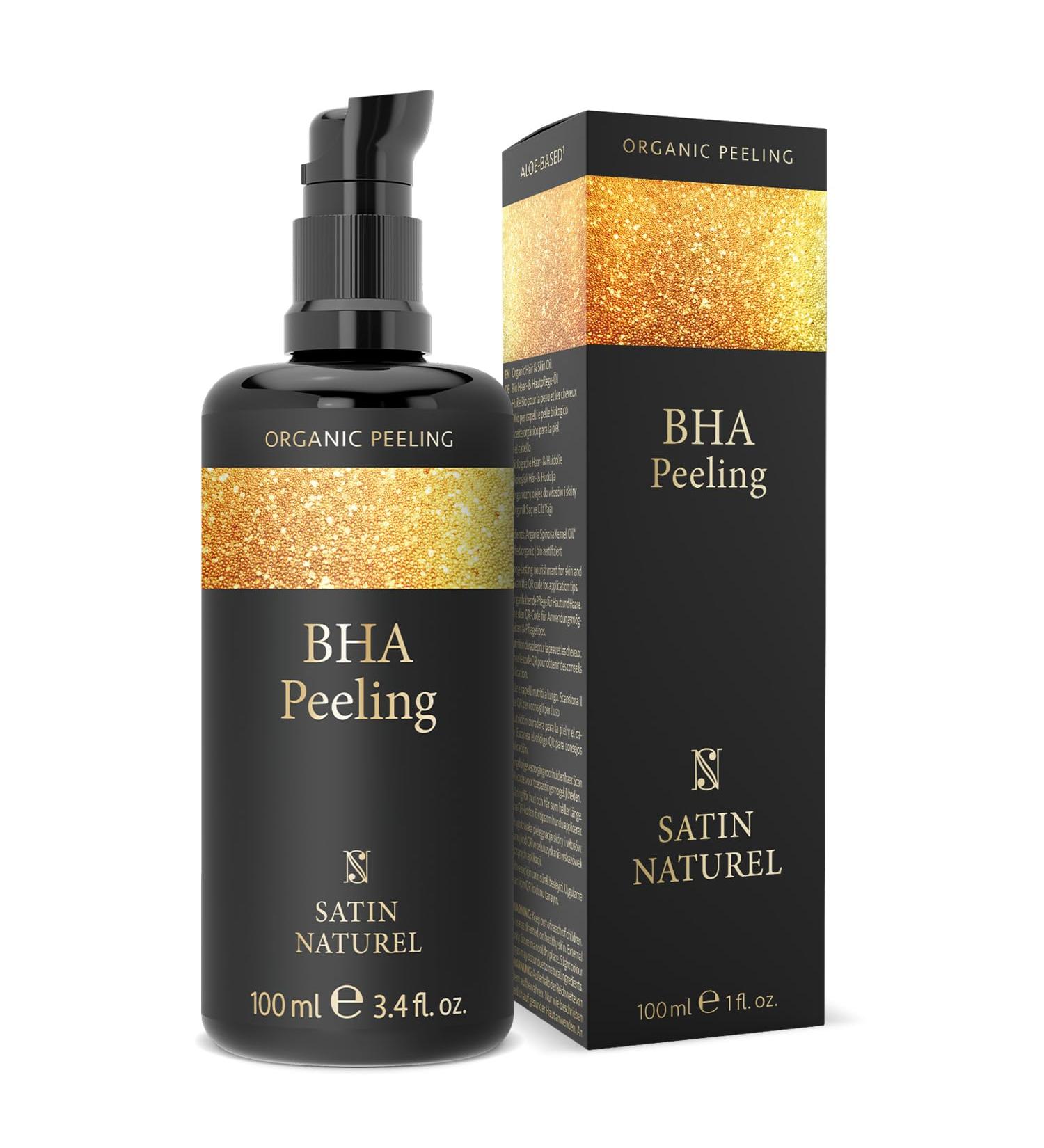 Satin Naturel Salicylic Acid BHA Exfoliant 100ml - Sensitive Skin Care Treatment for Blemishes & Hyperpigmentation - Vegan & Organic Pore Minimizer - Buy Online on GoSupps.com
