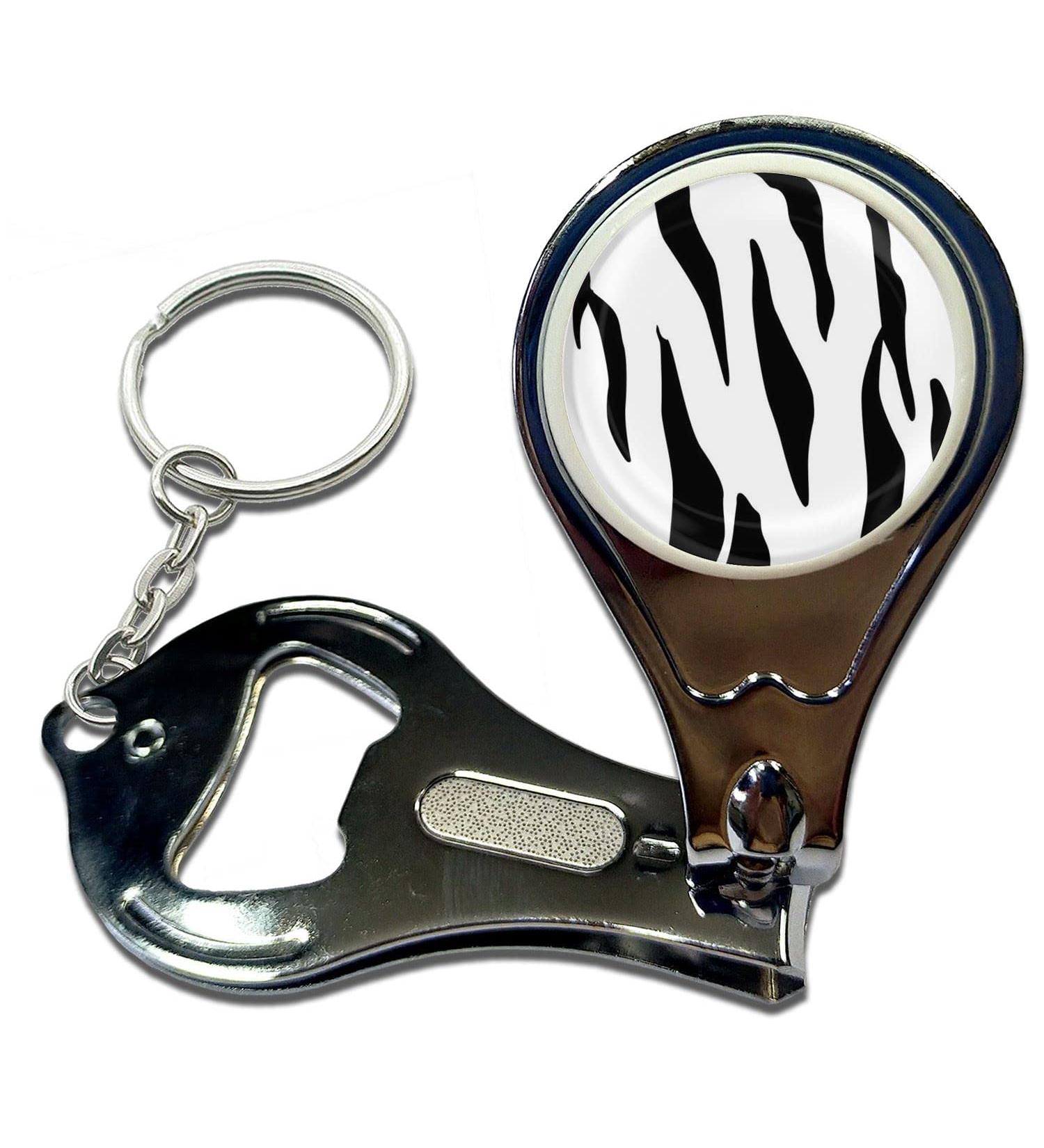 BadgeBeast.co.uk Zebra Print - Key Ring Bottle Opener and Nail Clipper - Buy Online on GoSupps.com