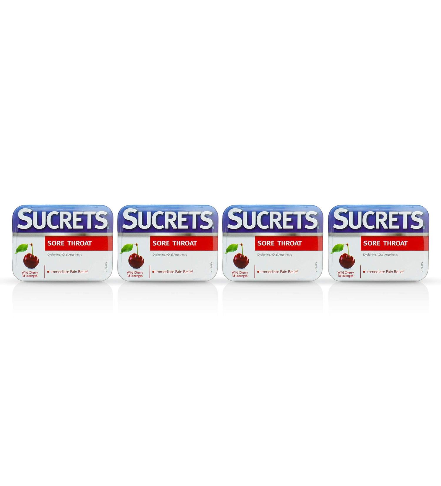 Buy Sucrets Sore Throat Lozenges - Wild Cherry Flavor (18 Count 4 Pack) | Fast International Shipping - Buy Online on GoSupps.com