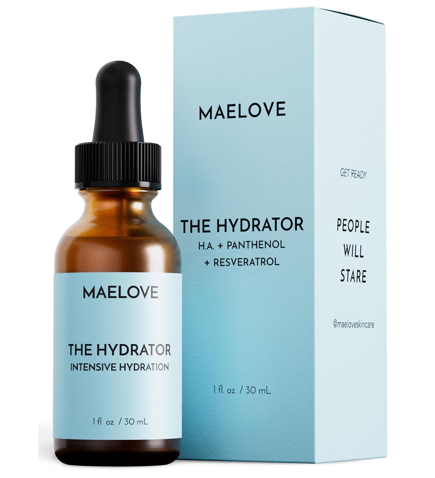 MAELOVE Hydrator Hyaluronic Acid B5 Serum with Resveratrol for Instantly Dewy Glow Fills Fine Lines Lightweight and Non Greasy 1.0 fl oz - Buy Online on GoSupps.com