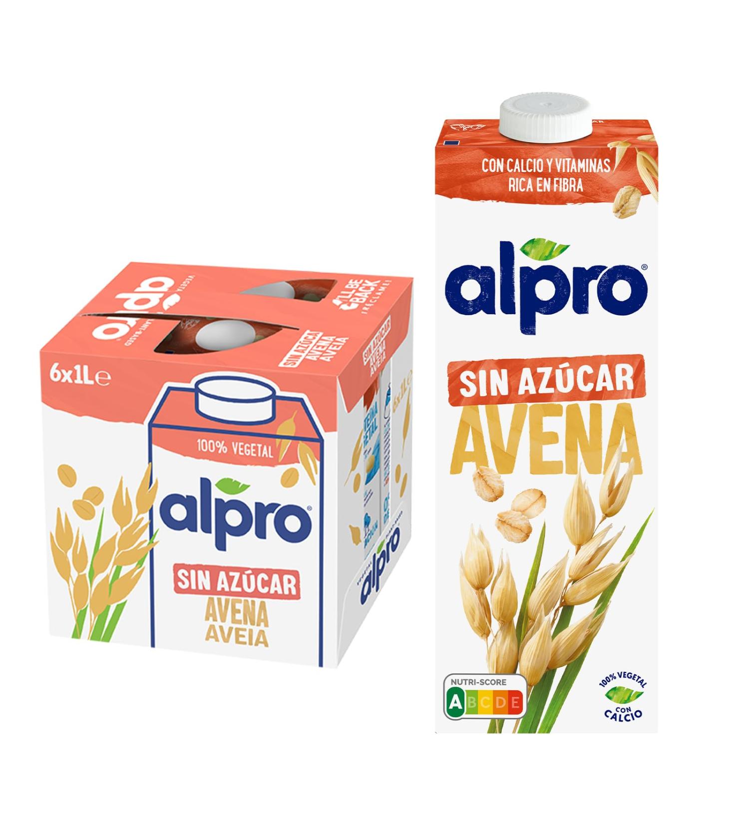 Alpro Haferdrink Without Sugar 1L - Vegan Lactose-Free High in Fiber Enriched with Calcium & Vitamins | Durable Oat Milk | International Shipping - Buy Online on GoSupps.com