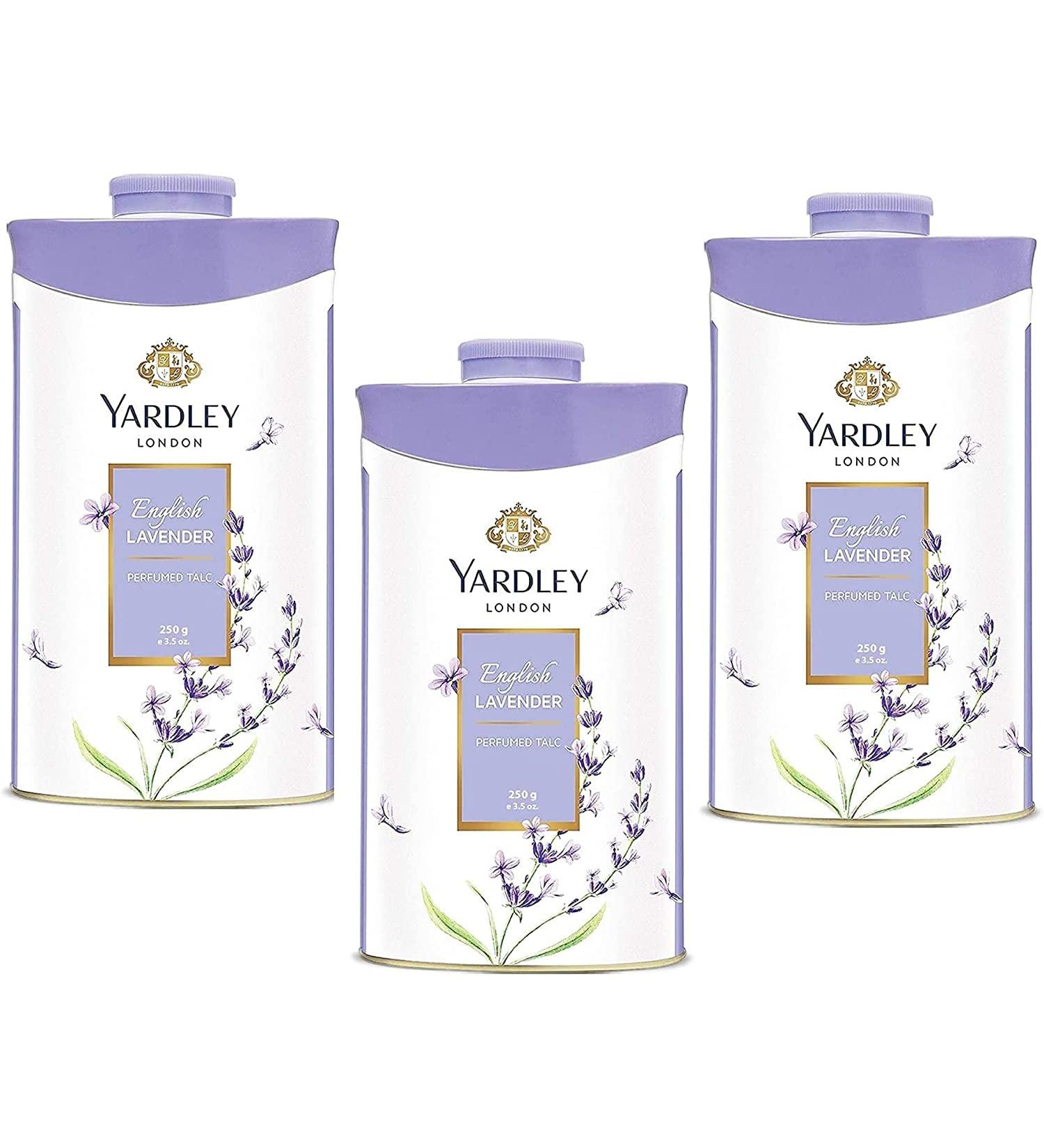 Yardley London Fresh Floral Fragrance Locked in a Fine & Silky Perfumed Talcum Powder (Yardley London English Lavender Pack of 3 250Gram) - Buy Online on GoSupps.com