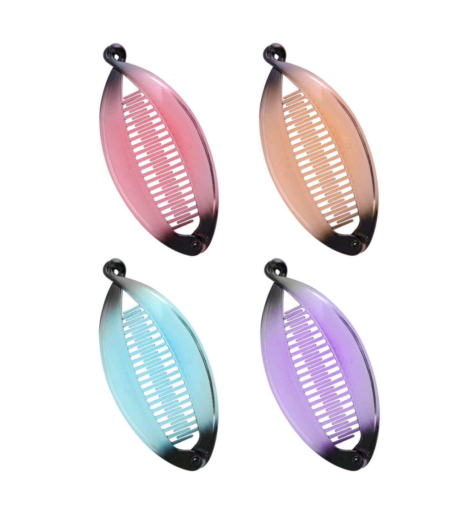 Molain 4 Pcs Gradient French Banana Hair Clips for Women - Retro Plastic Fishtail Clip Combs for Thick & Thin Hair - Buy Online on GoSupps.com