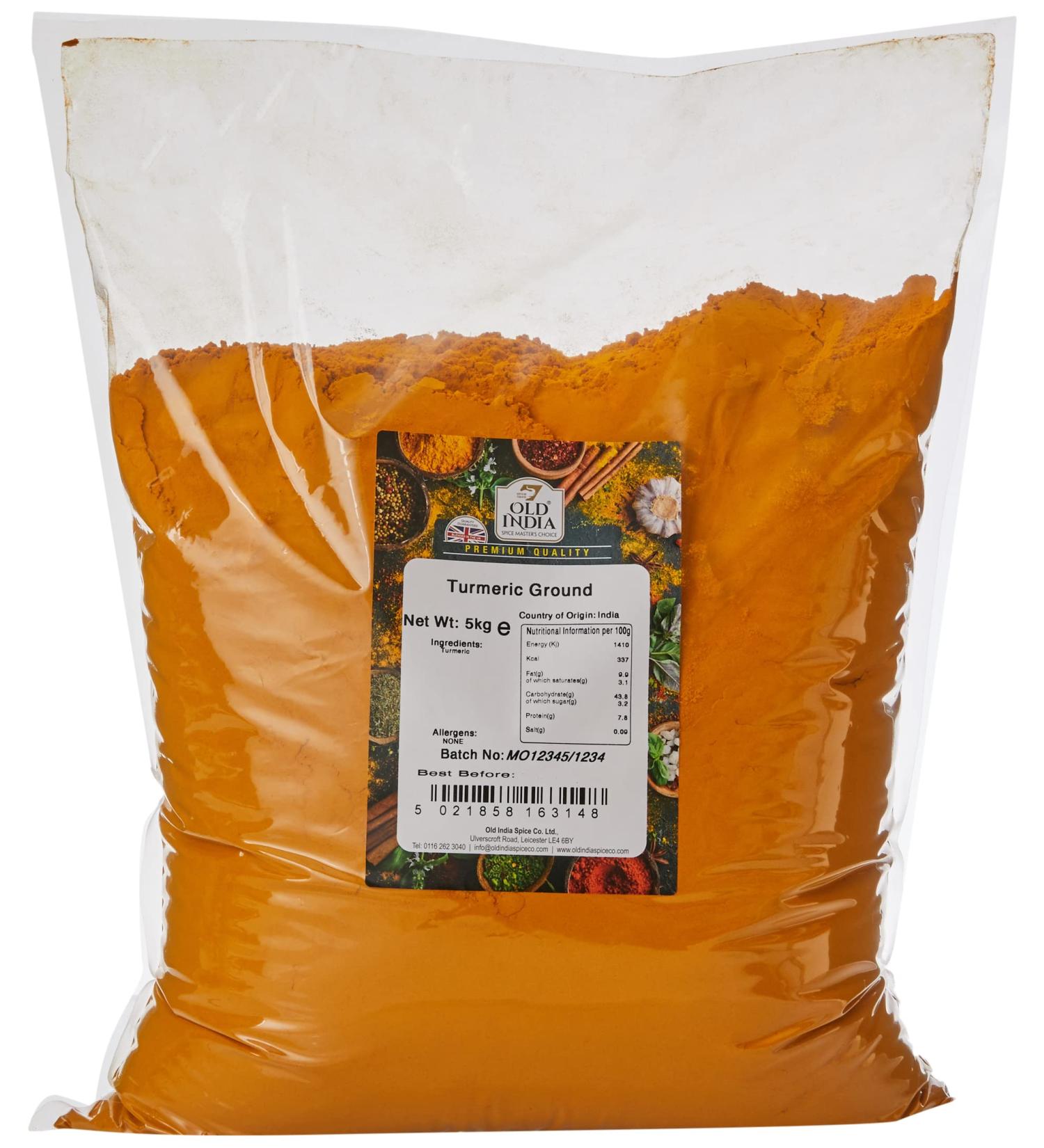 Old India Turmeric Ground 5kg - Premium Quality Spice (Pack of 1) - Buy Online on GoSupps.com