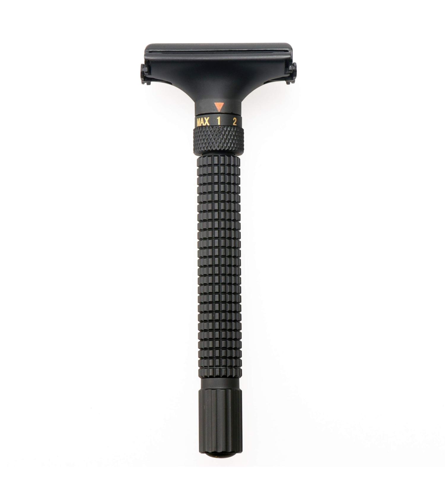 WEISHI Safety Razor Matte Black Butterfly Open Double Edge Adjustable Razor Matte Black - Buy Online on GoSupps.com