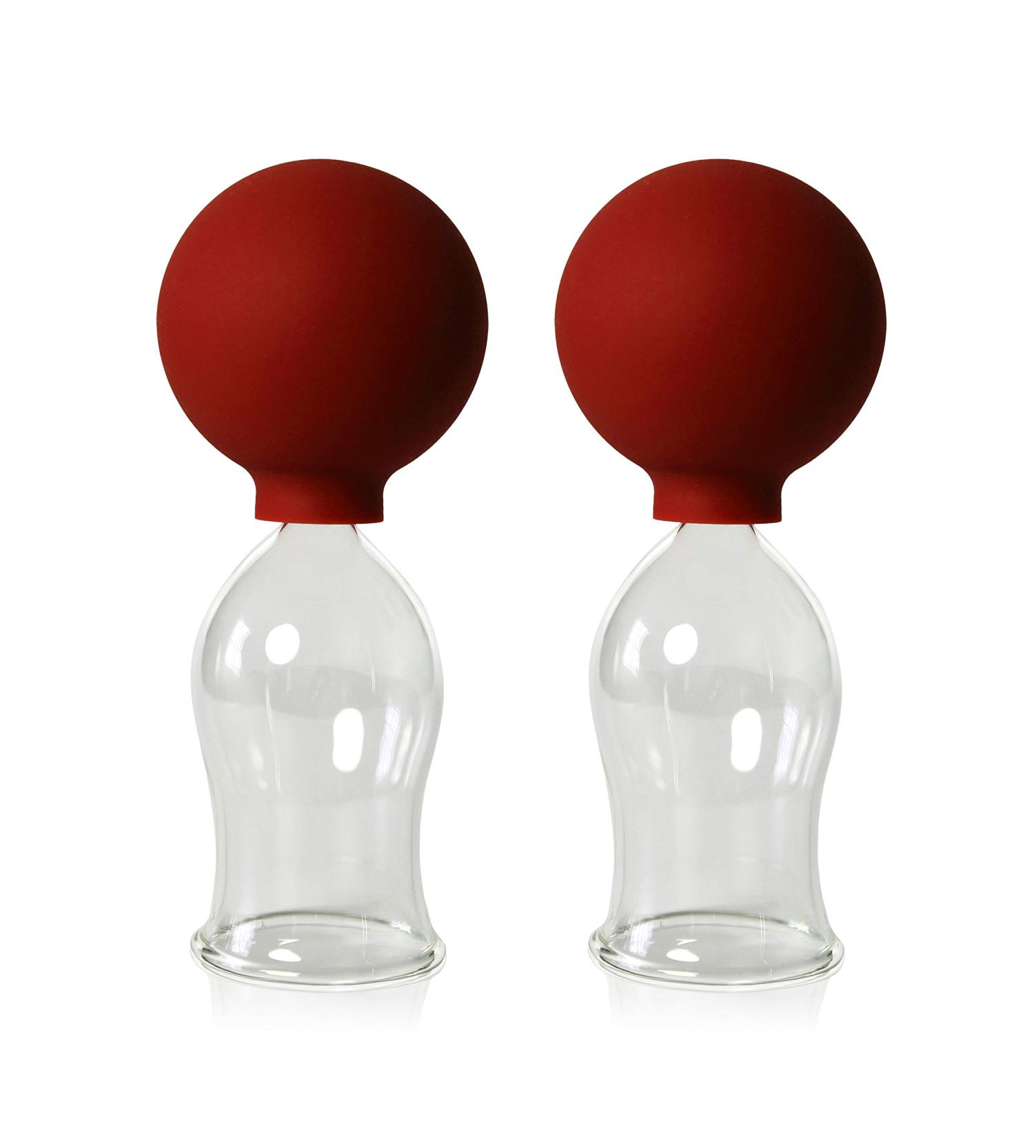 Lauschaer Glass Cupping Glasses (2 Pcs 35mm) - Professional Cupping for Medicine & Fireless Therapy - Buy Online on GoSupps.com