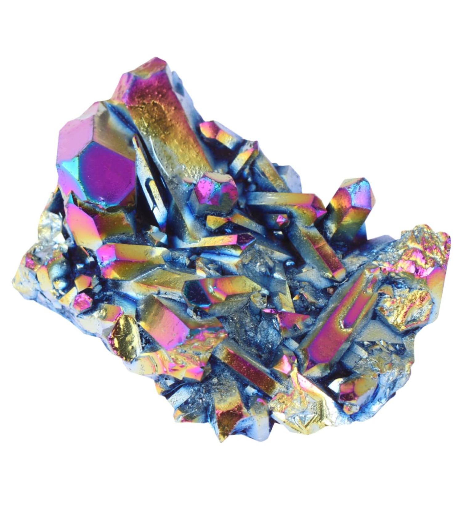 Shop Beaupretty Crystal Cluster Adornment - Titanium Coated Amethyst & Bismuth Natural Gemstone Desktop Decor | International Shipping - Buy Online on GoSupps.com