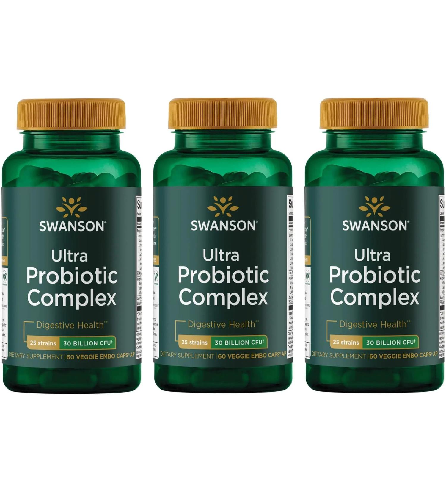Swanson Ultra Probiotic Complex 30 Billion Cfu 60 Veg Capsules (3 Pack) - Buy Online on GoSupps.com